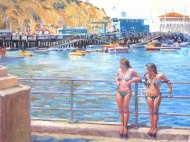 "Two Beauties," original oil and archival giclée print by Val Carson